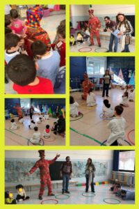 Attività svolta con i bambini della scuola dell'infanzia di gioco e musica.