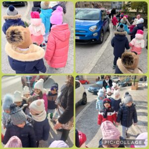 Uscita dei bambini della scuola dell'infanzia.