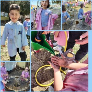 Lavori nel giardino della scuola dell'infanzia di via Sanniti
