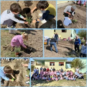 Lavori nel giardino della scuola dell'infanzia di via Sanniti