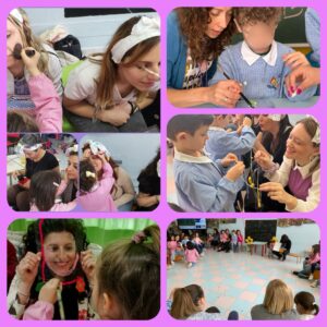 Bambini e mamme alla scuola dell'infanzia