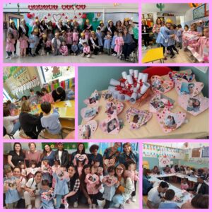 Bambini e mamme alla scuola dell'infanzia