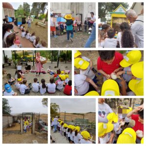 Visita in fattoria dei bambini della scuola dell'infanzia