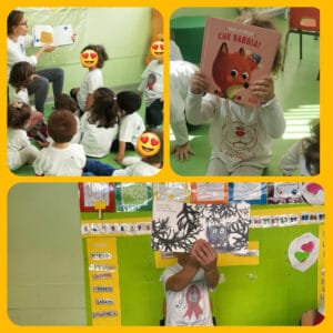 Attività di lettura sulle emozioni alla scuola dell'infanzia.