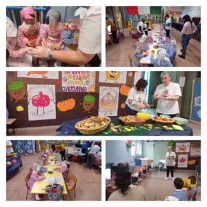 Laboratori manipolativi sull'autunno dei bambini della scuola dell'infanzia.
