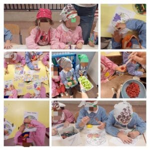 Laboratori manipolativi sull'autunno dei bambini della scuola dell'infanzia.