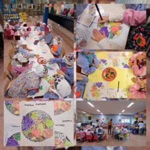 Laboratori manipolativi sull'autunno dei bambini della scuola dell'infanzia.
