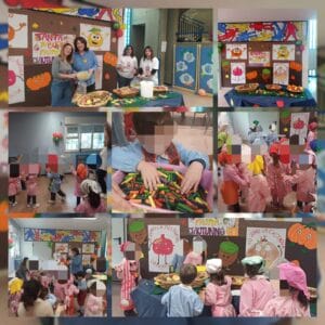 Laboratori manipolativi sull'autunno dei bambini della scuola dell'infanzia.
