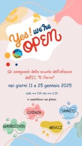 Locandina Open Day scuola dell'infanzia,