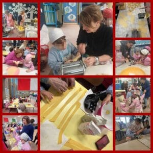 Preparazione delle cartellate con i nonni e i bimbi della scuola dell'infanzia.