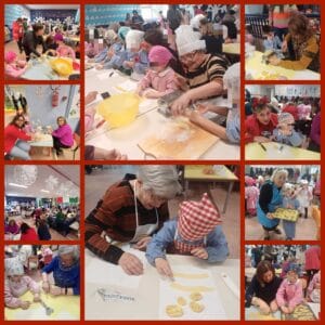 Preparazione delle cartellate con i nonni e i bimbi della scuola dell'infanzia.