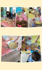 Laboratorio culinario dei bambini della scuola dell'infanzia.