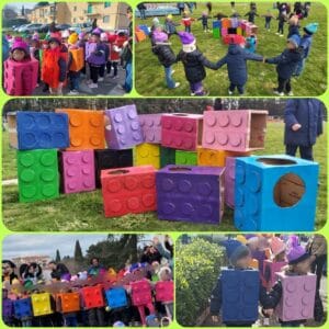 Carnevale del riciclo - bambini di 5 anni della scuola dell'infanzia