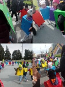 Carnevale del riciclo - bambini di 5 anni della scuola dell'infanzia