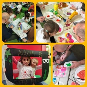 Attività dei bambini della scuola dell'infanzia per la Festa del papà.