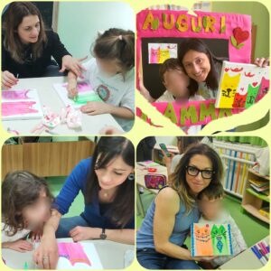 Laboratori per la festa della mamma alla scuola dell'infanzia.