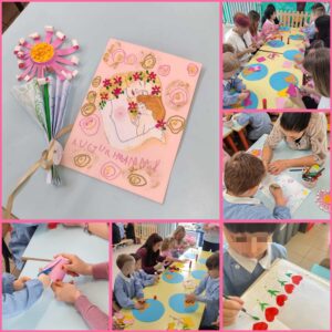 Laboratori per la festa della mamma alla scuola dell'infanzia.