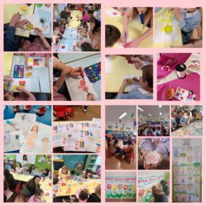 Laboratori per la festa della mamma alla scuola dell'infanzia.