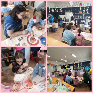 Laboratori per la festa della mamma alla scuola dell'infanzia.