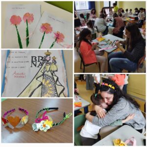 Laboratori per la festa della mamma alla scuola dell'infanzia.