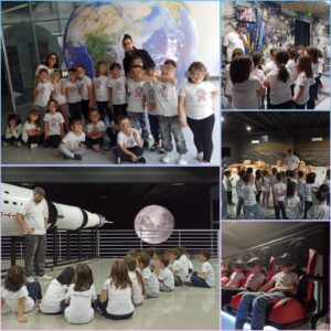 Visita presso Sparkme Space Academy dei bambini della scuola dell'infanzia.