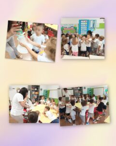 AttivitĂ del primo giorno di scuola all'infanzia.