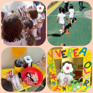 AttivitĂ del primo giorno di scuola all'infanzia.