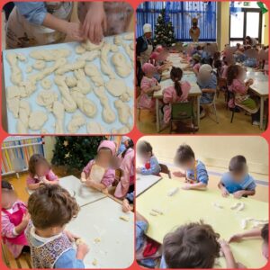 Preparazione di leccornie di Natale alla scuola dell'infanzia plesso Cosenza.