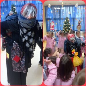 Incontro con la Befana dei bambini della scuola dell'infanzia del plesso Cosenza.