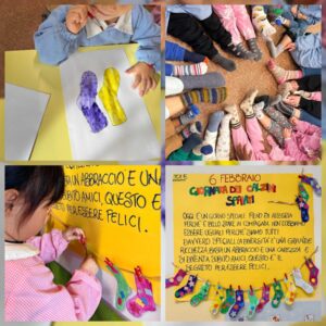 Giornata dei calzini spaiati alla scuola dell'infanzia plesso Guerricchio.
