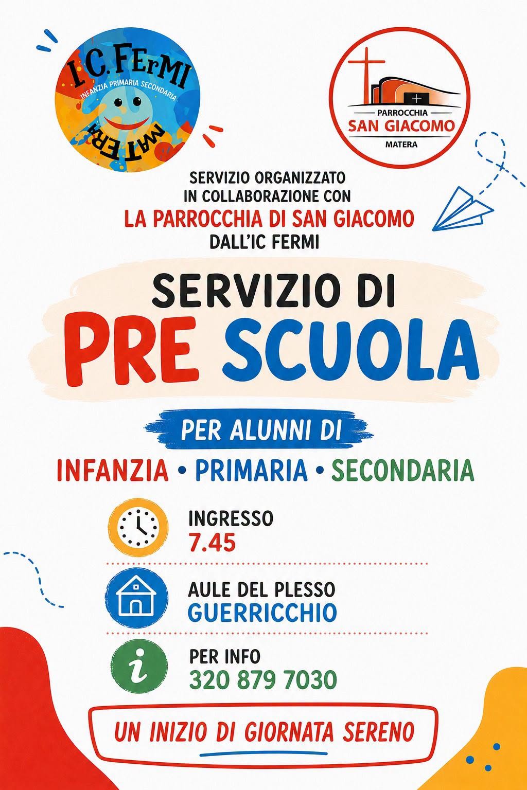 Attivazione servizio di PRE SCUOLA